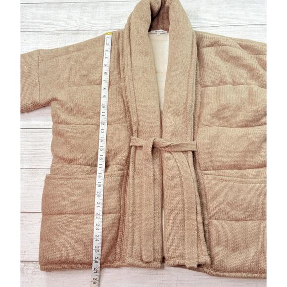 Madewell Women’s Quilted Hollin Sweater Coat Wool/Alpaca Blend Tan Size M - Picture 2 of 10